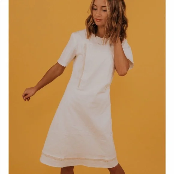 Roolee | Dresses | Roolee Mom Polly Detail White Cotton Dress | Poshmark Roolee | Dresses | Roolee Mom Polly Detail White Cotton Dress | Poshmark